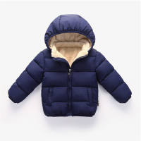 Solid Thick Puffer Jacket for Toddler Boy  Navy Blue