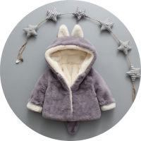 Solid Hooded Plush Jacket for Toddler Boy  Gray