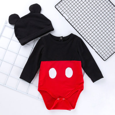 Baby Color-Block Muster Bodysuit &amp; Hut