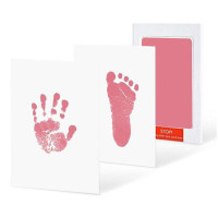 Baby Growth Commemorative Hand Footprints Hand and Foot Ink  Pink
