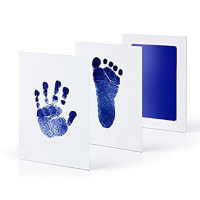 Baby Growth Commemorative Hand Footprints Hand and Foot Ink  Blue
