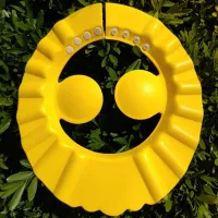 Baby Solid Cute Adjustable Shampoo Caps  Yellow