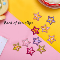 10pcs Girl Star-shaped Hair Clips  Style1