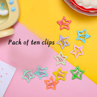 10pcs Girl Star-shaped Hair Clips  Style2