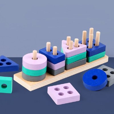 Brinquedo de bloco de construção de correspondência de forma geométrica