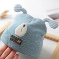 Baby Lovely Color-block Cartoon Woolen Hat  Blue
