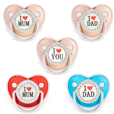Baby Letter Print Pacifier with Pacifier Chain
