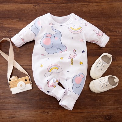 Elephant Pattern Jumpsuit for Baby Girl