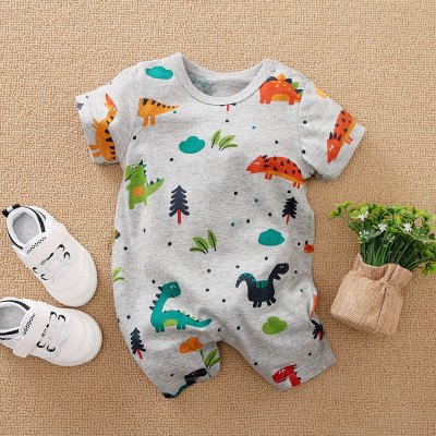 Baby Boy Animal Pattern Short Sleeve Jumpsuit