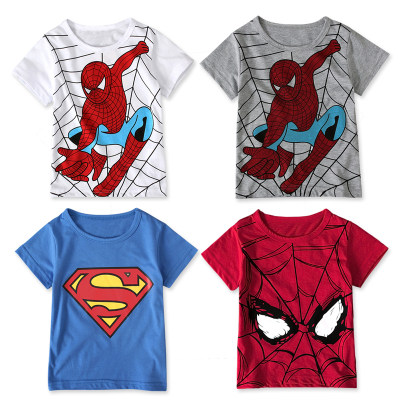 Camiseta de manga corta con diseño de súper héroe de Spider-man