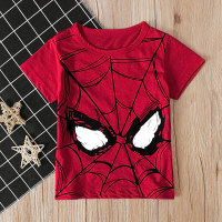 Camiseta de manga corta con diseño de súper héroe de Spider-man  rojo
