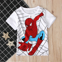 Camiseta de manga corta con diseño de súper héroe de Spider-man  Blanco