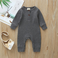 Cute Solid Long-sleeve Jumpsuit (Suggest to Buy a Larger Size）  Deep Gray
