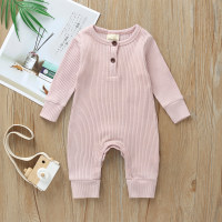 Cute Solid Long-sleeve Jumpsuit (Suggest to Buy a Larger Size）  Pink
