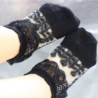 Lace Ruffled Breathable Socks  Black