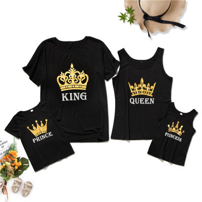 Crown Pattern T-shirt for Whole Family