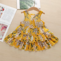 Baby Girl Floral Print Layered Dress - Hibobi