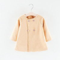 Solid Pattern Duffle Coat for Toddler Girl  Apricot