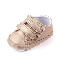 Baby Solid Color Velcro Shoes  Gold-color