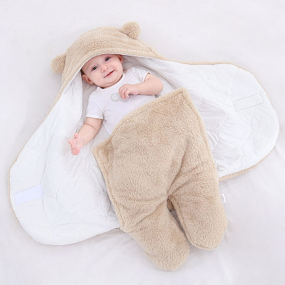 Saco de dormir para bebé con forma de oso sólido suave