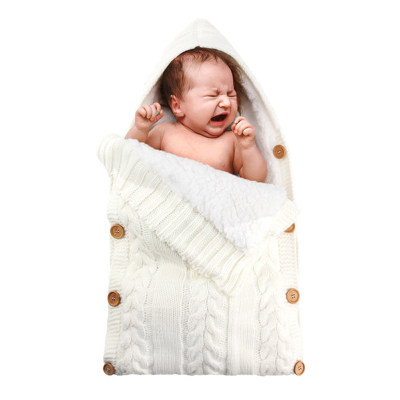 كيس نوم محبوك سميك للأطفال حديثي الولادة على شكل مغلف