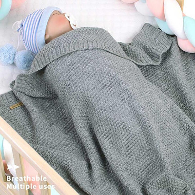 Cobertor de malha sólida para recém-nascidos