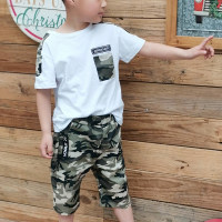 Toddler Camouflage Short-Sleeve T-shirt & Shorts  Black/White