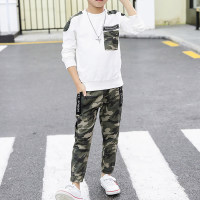 2-piece Camouflage Pocket Sweatshirt & Pants (No Shoes)  White