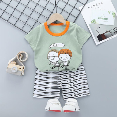 2pcs Cute Prints T-Shirt und Hosen ohne Schuhe