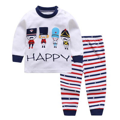 Conjuntos de pijamas con patrón de figura de 2 piezas para niño pequeño
