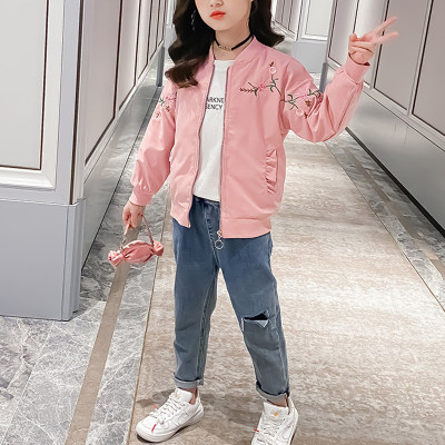Kid Girl Plant Embroidery Coat