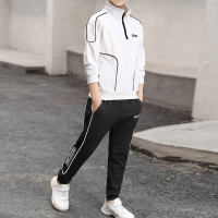 Kid Boy Sporty Stripes Coat & Pants  White