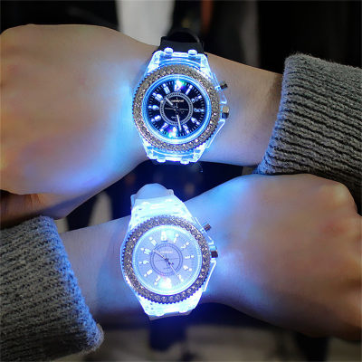 Relógio digital infantil LED impermeável com pulseira de silicone