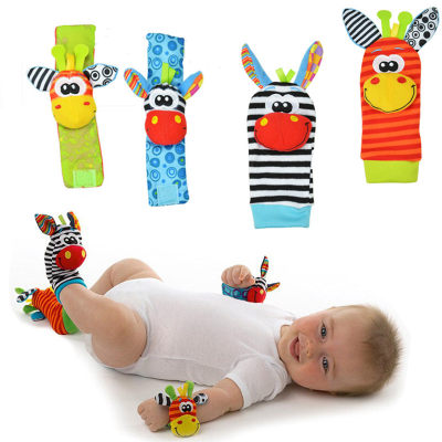 Baby Cartoo Pattern Wrist Rattle & Stripes Stocks