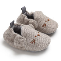 Baby Soft Sole Cat Design Shoes  Gray