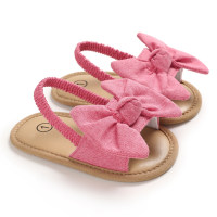 Baby Girl Bowknot Decor Sandals  Rose Red
