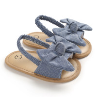 Sandálias de bebê para bebê com decoração de bowknot  Azul