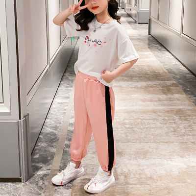 2-piece Floral Printed T-shirt & Pants for Girl