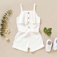 Solid Sling Bodysuit for Toddler Girl  White