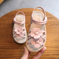 Soft Flower Decor Sandals for Toddler Girl  Pink
