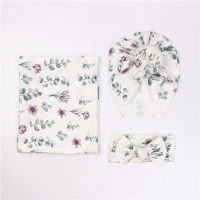 3pcs Baby Floral Knitted Cotton Swaddle Wrapper - Hibobi