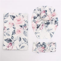 3pcs Baby Floral Knitted Cotton Swaddle Wrapper - Hibobi