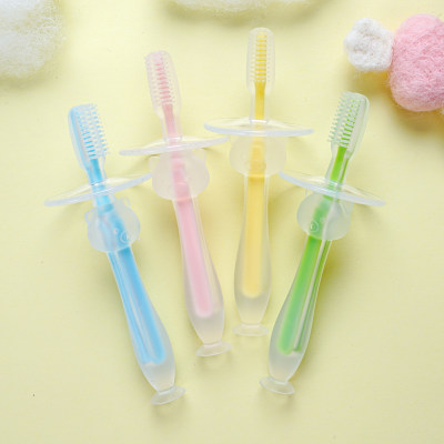Cepillo de dientes de entrenamiento de silicona suave Herramienta de cepillo de dientes de cuidado bucal Dental Cepillo de dientes para bebés