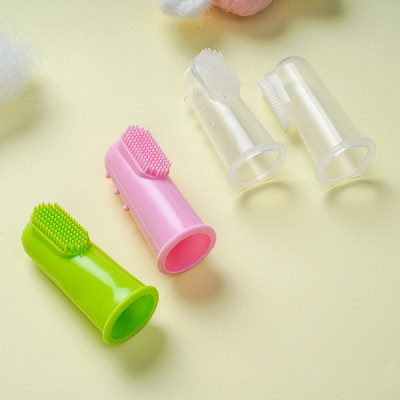 Brosse à dents de doigt de bébé dents outil de soin clair brosse à dents en silicone souple pour nourrissons