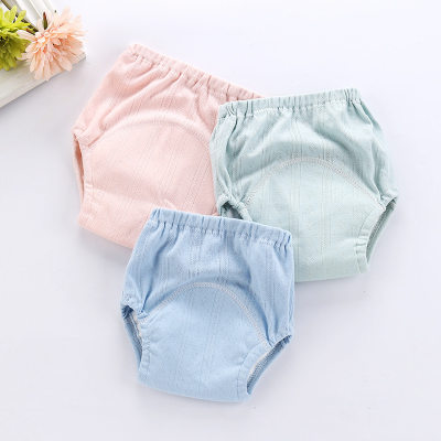 Solid Color Pure Cotton Lining Mesh Design Baby Diaper Training Pants