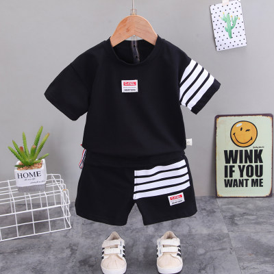 Toddler Boy Preppy Style Striped T-shirt & Shorts