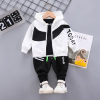 Toddler Boys Casual Letter Printed Hooded Top & Pants & Shirt & T-shirt  White