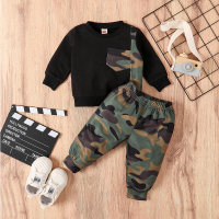 2-piece Camouflage Sweatshirts & Pants for Baby Boy  Black