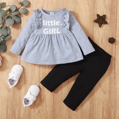 Toddler Girl Letter Print Casual Top & Pants