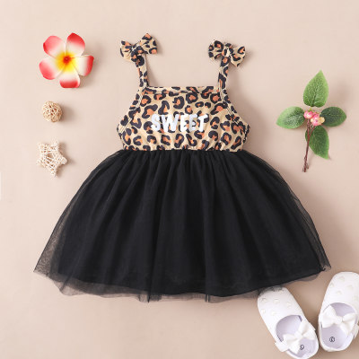Toddler Girl Leopard Sexy Tulle Press A line Dress